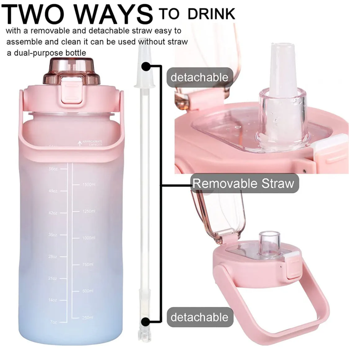 3pcs Sport water bottle