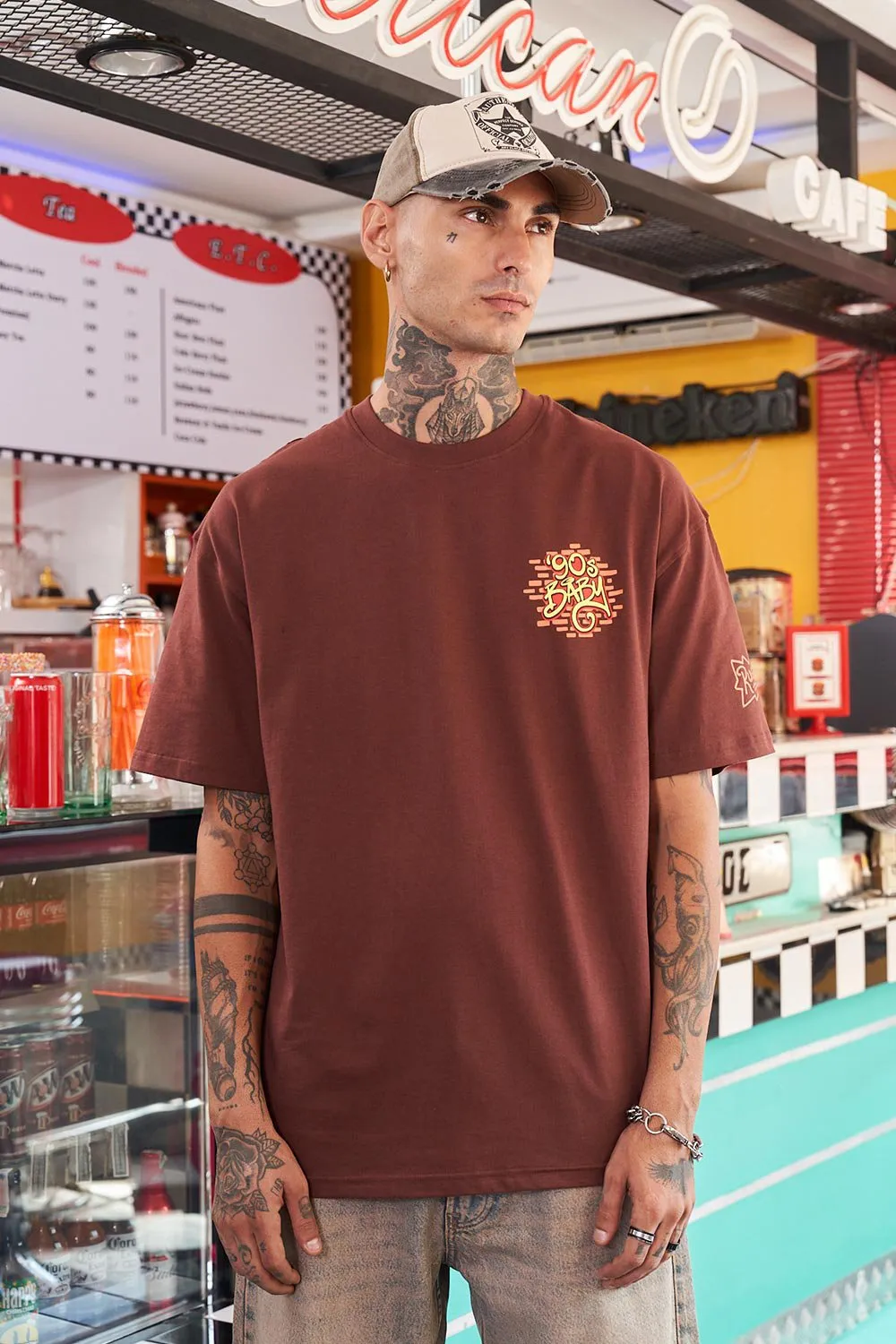 90's Brown Oversized T-Shirt