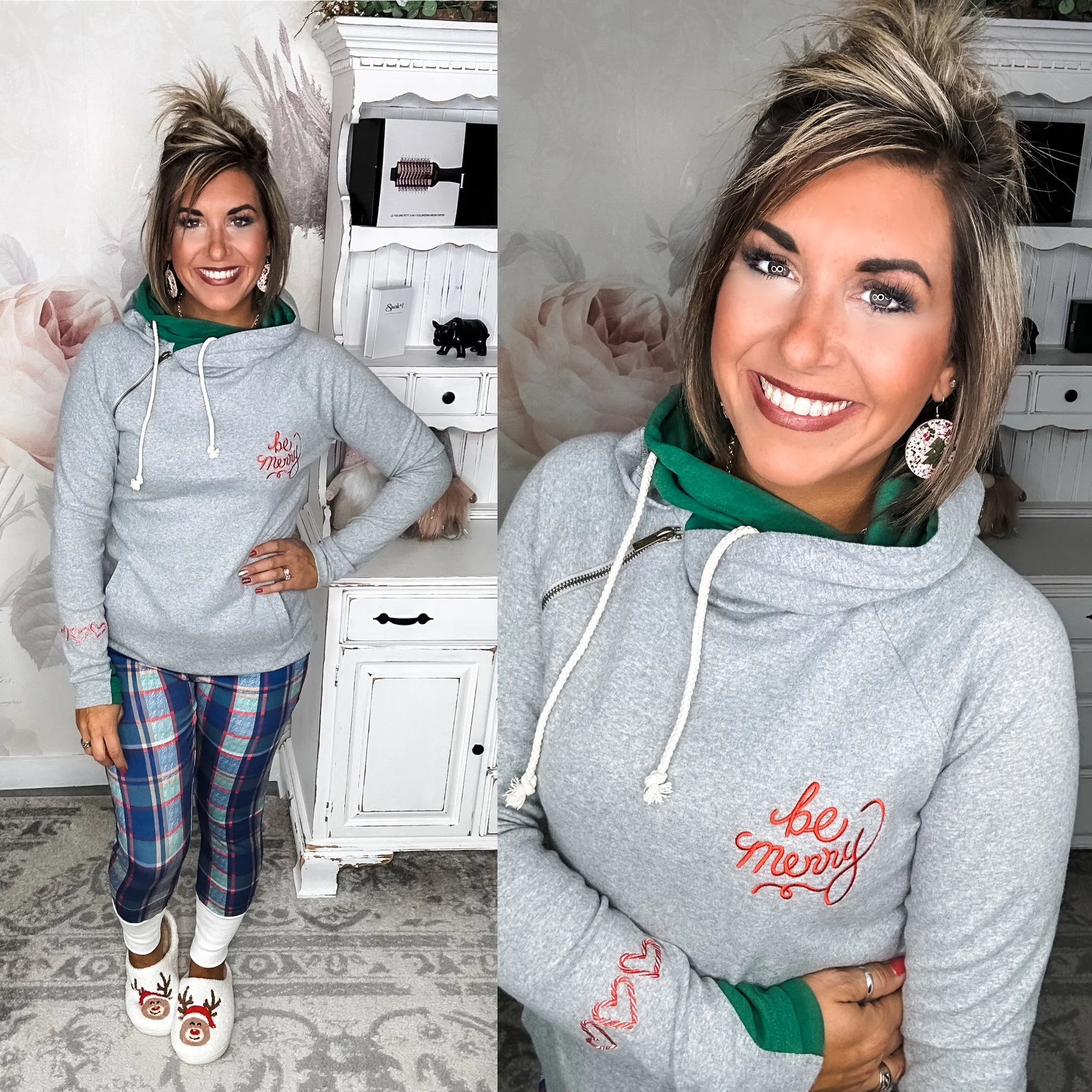 Ampersand Avenue - Doublehood Sweatshirt - Be Merry