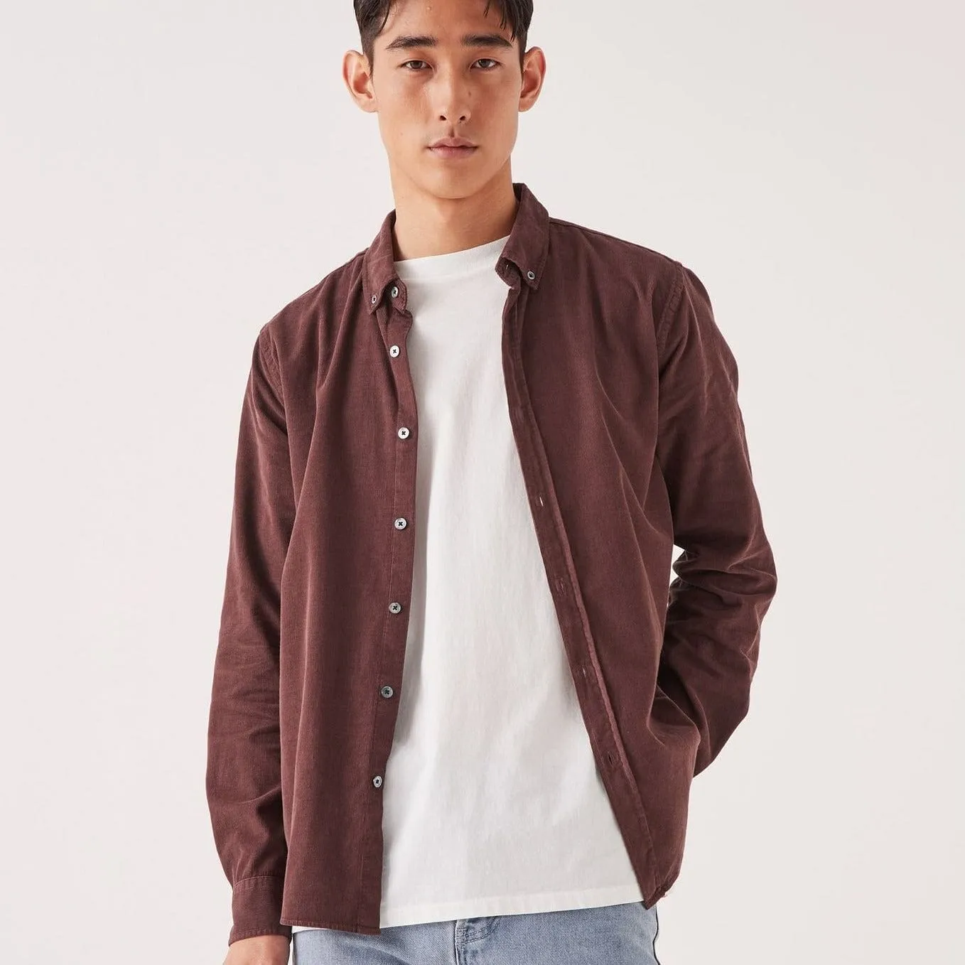 Assembly Label Cord Long Sleeve Shirt - Damson