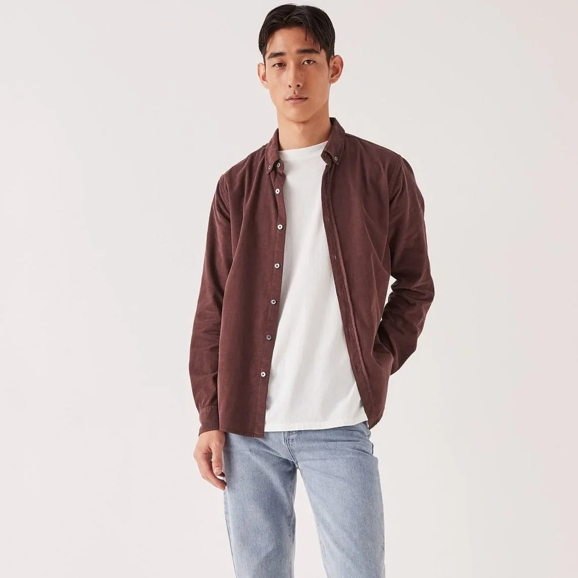 Assembly Label Cord Long Sleeve Shirt - Damson