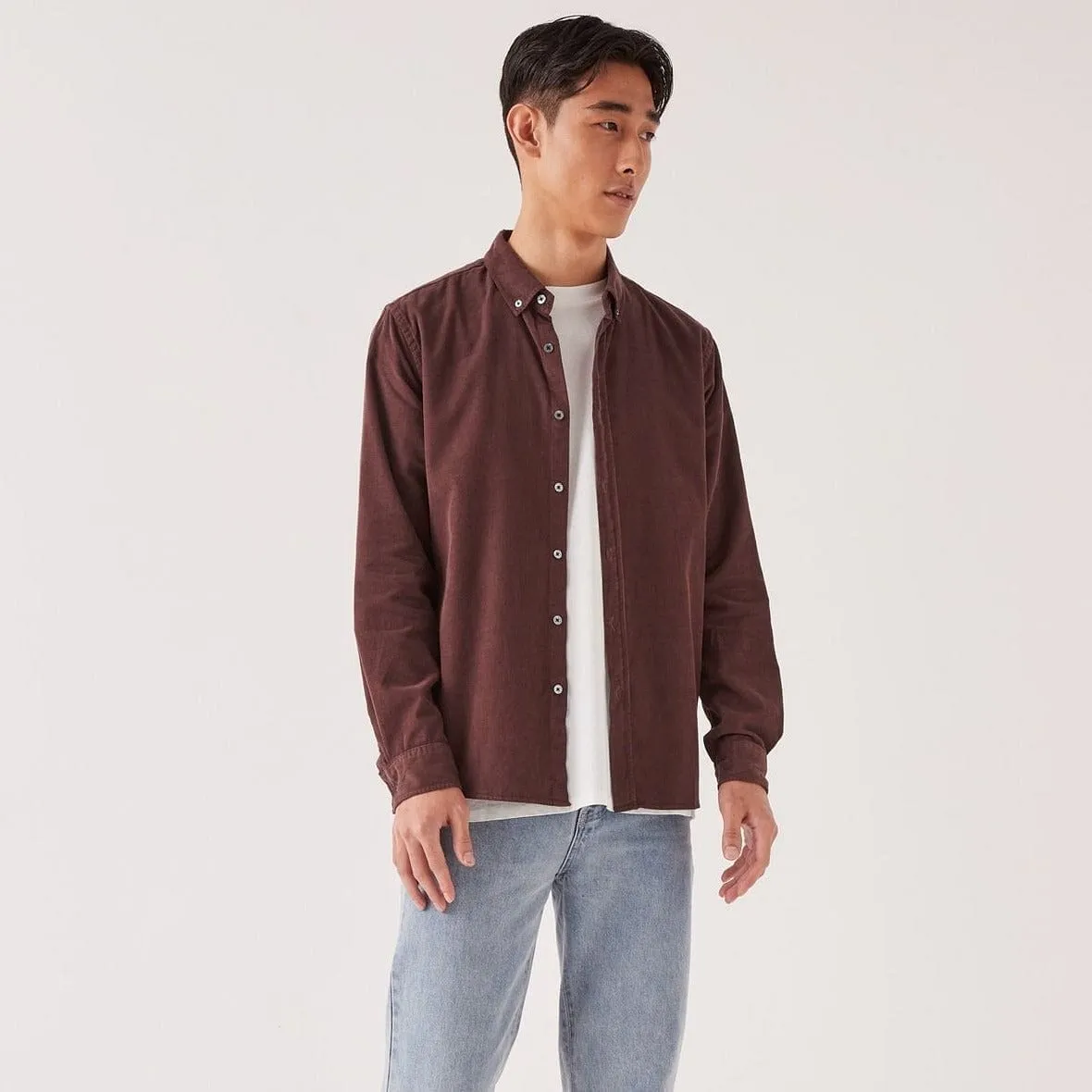 Assembly Label Cord Long Sleeve Shirt - Damson