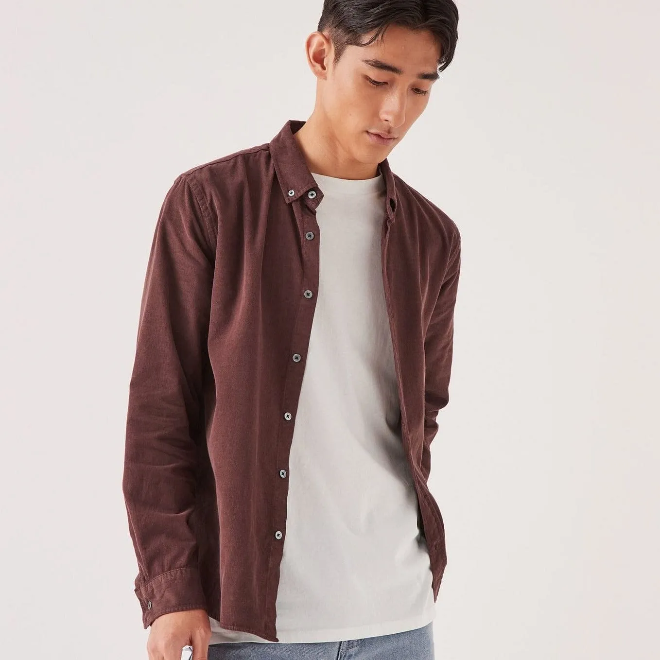 Assembly Label Cord Long Sleeve Shirt - Damson