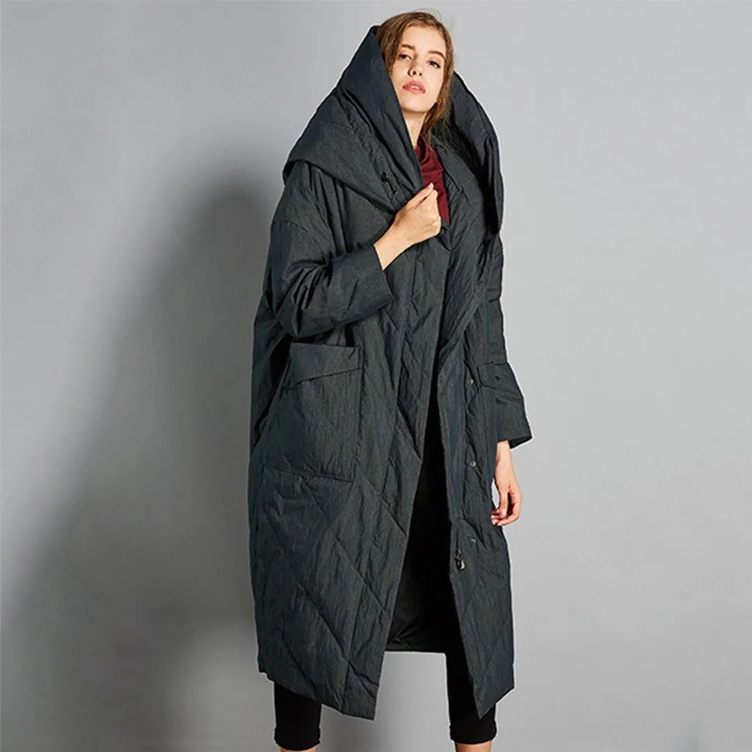 Babakud Winter Solid Hooded Down Coat With Pockets