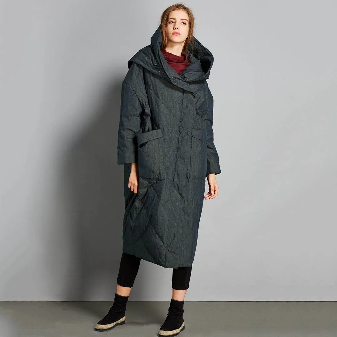 Babakud Winter Solid Hooded Down Coat With Pockets