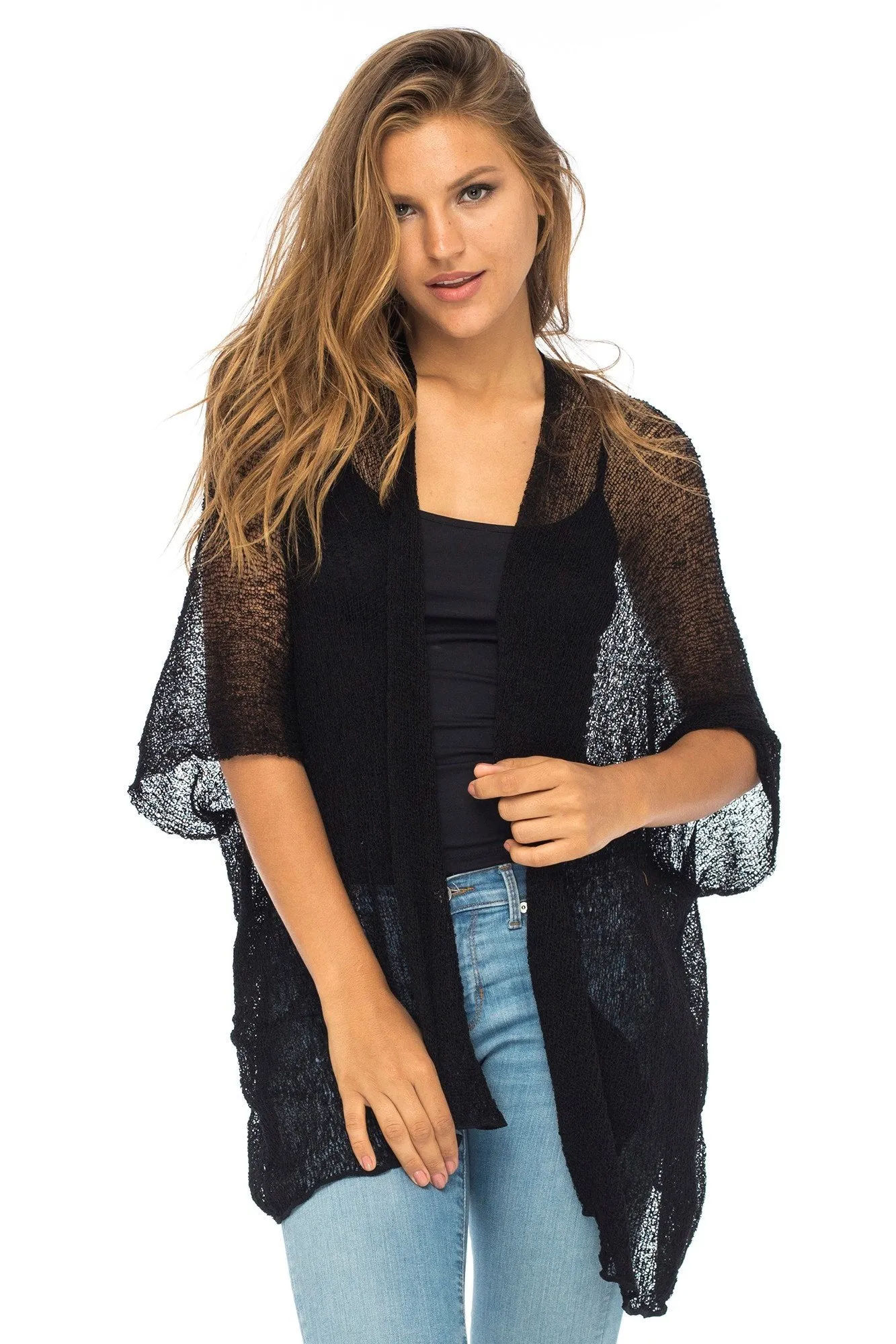 Back From Bali Womens Long Cardigan Open Front Shrug, Lightweight Sweaters for Dresses and Pants