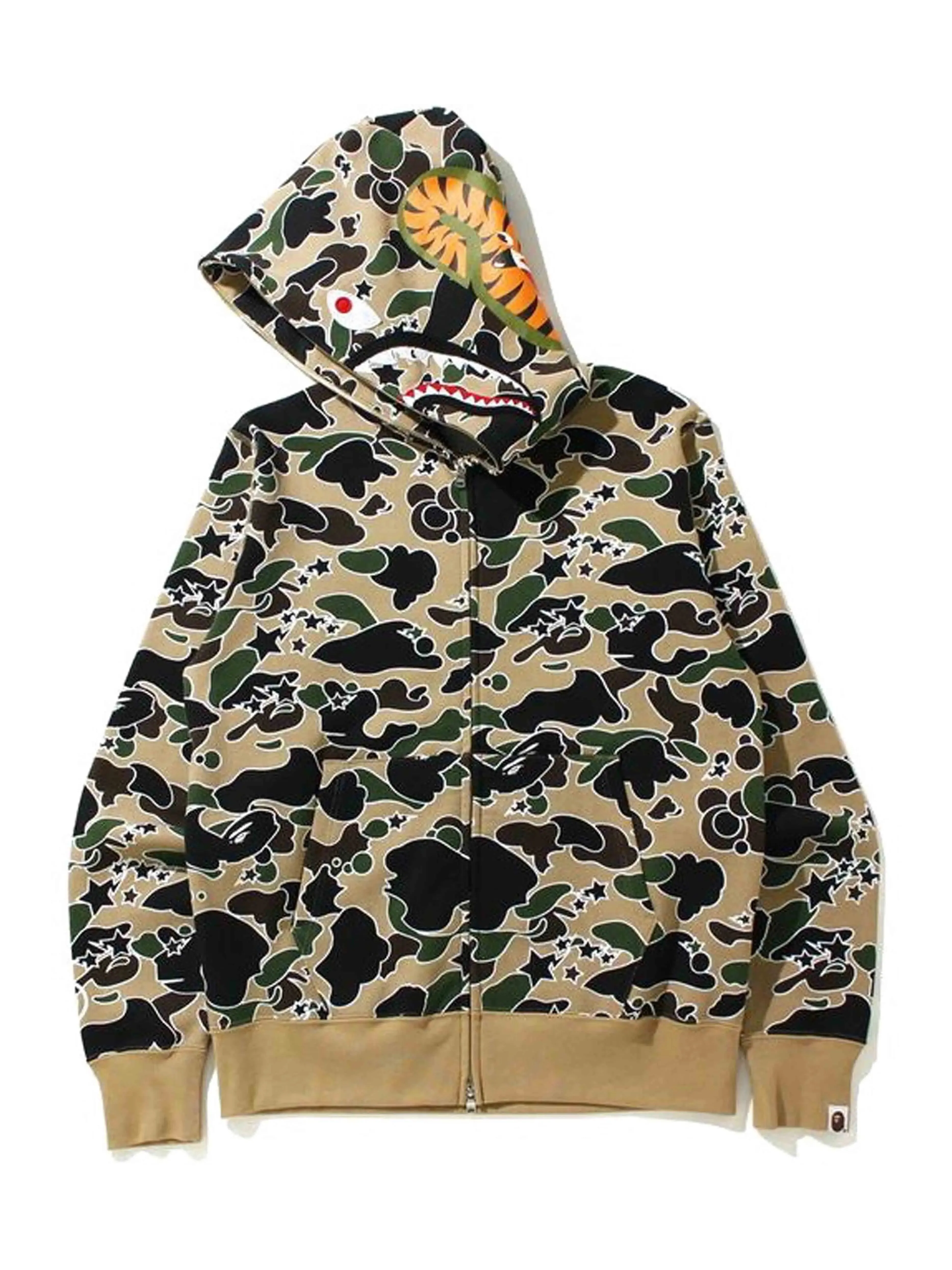 Bape Sta Camo Shark Full Zip Hoodie Yellow [SS21]