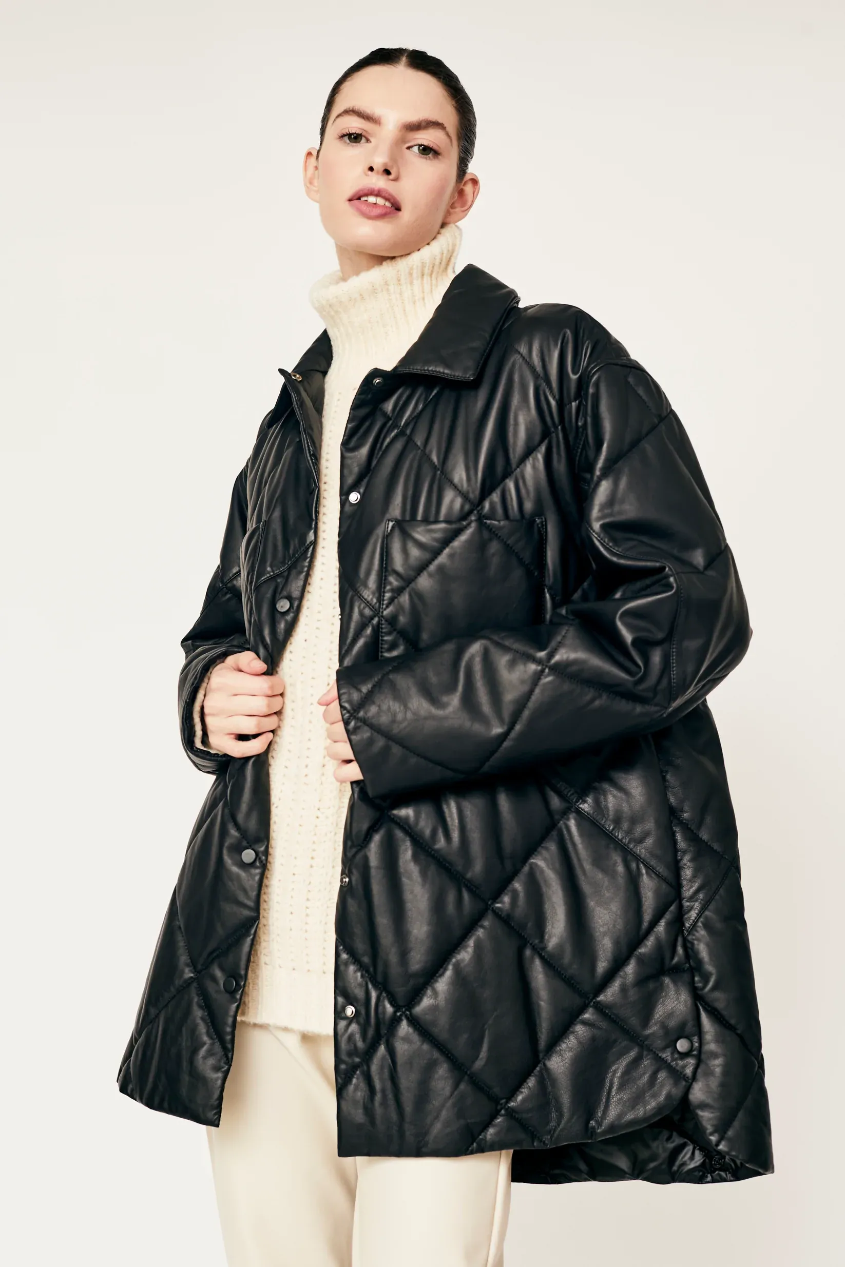 Black Costanzo Quilted Shacket