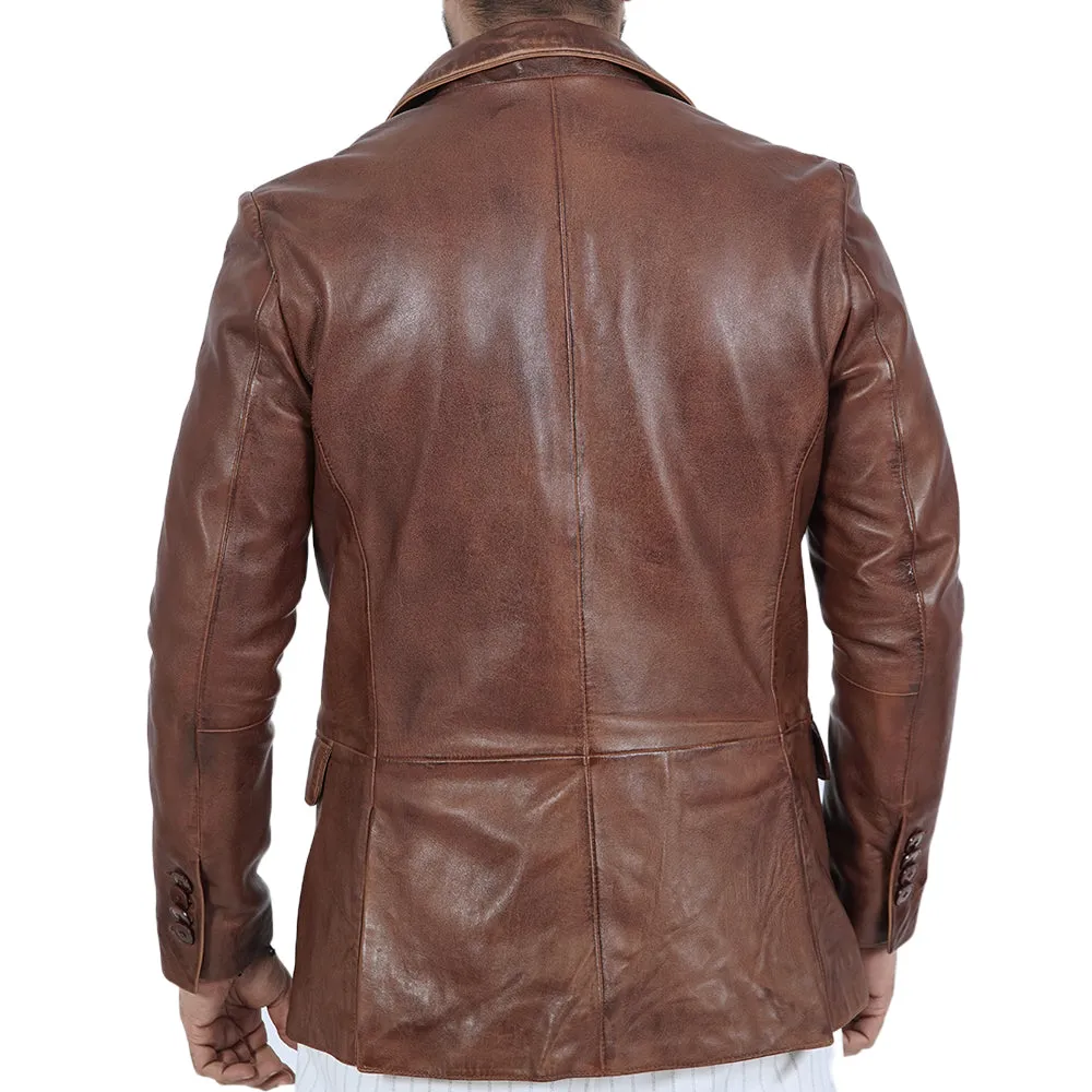 Blazer Harper Brown Leather Jacket