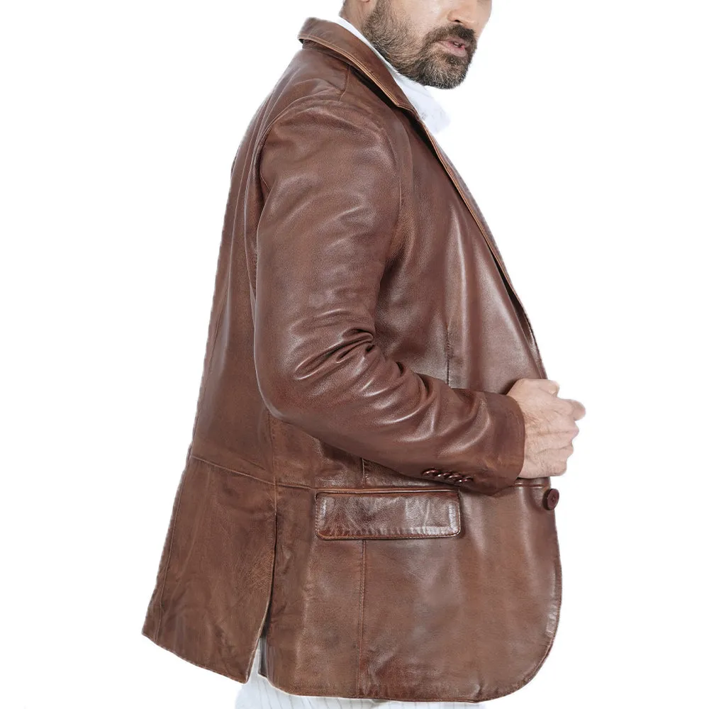 Blazer Harper Brown Leather Jacket