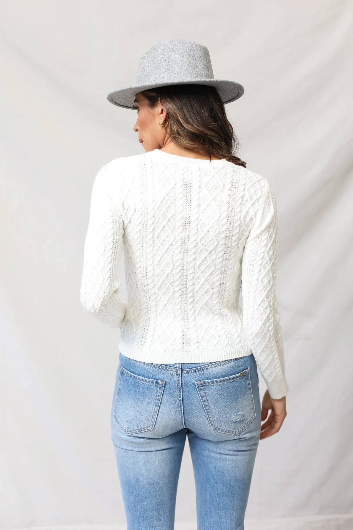 Cable Knit Cut Out Pullover