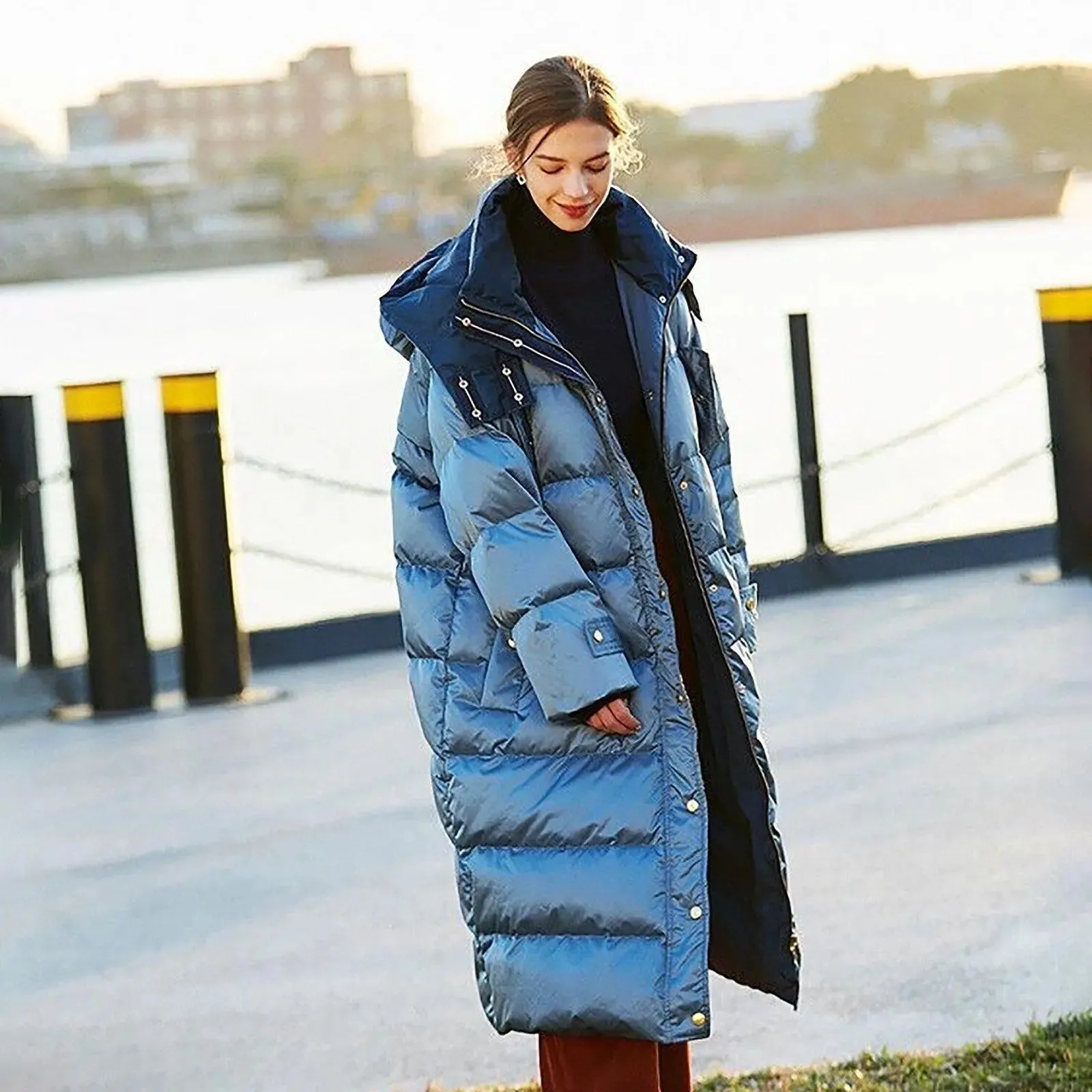 Carrie Oversized Hood Long Down Puffer Coat