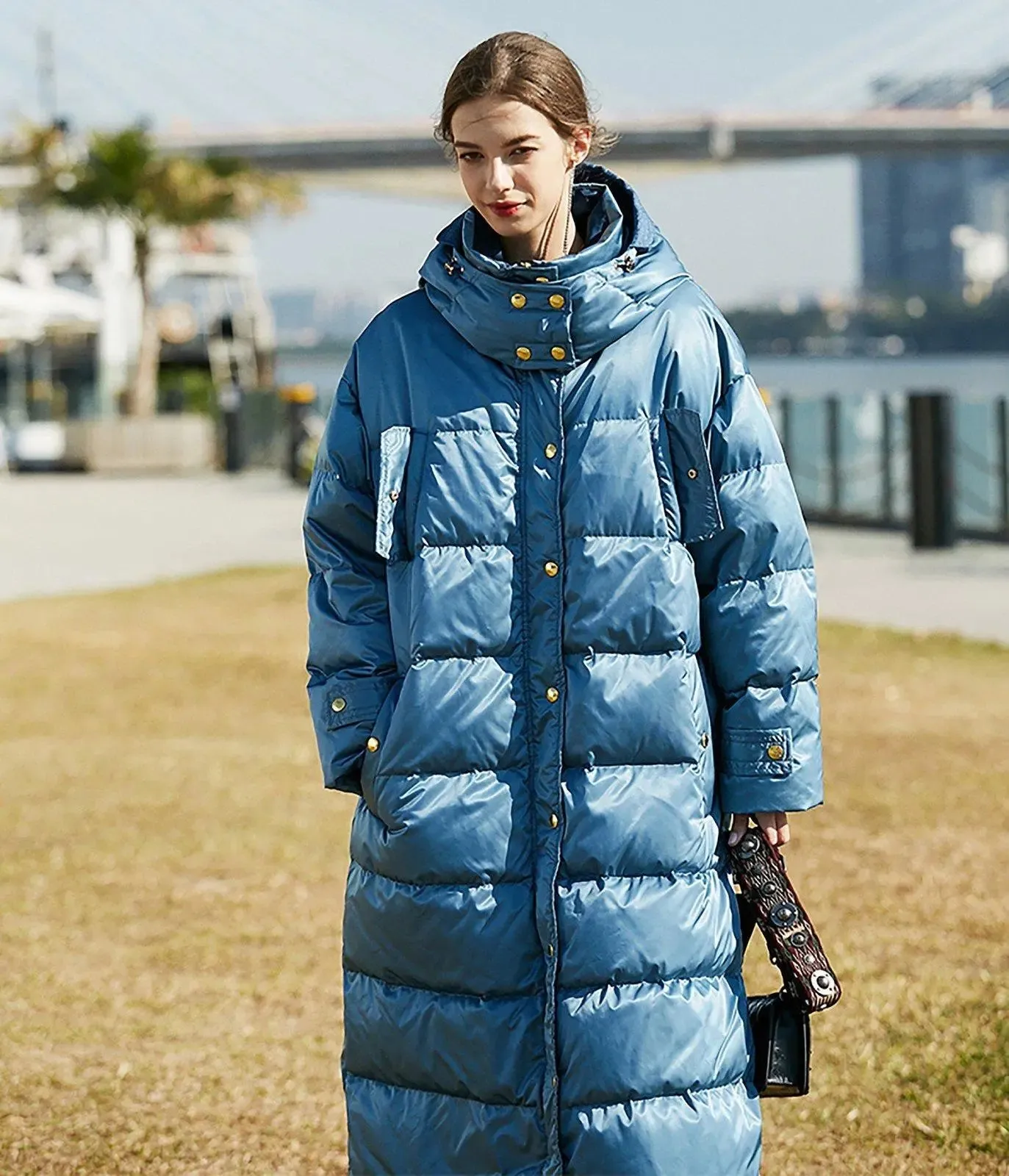 Carrie Oversized Hood Long Down Puffer Coat