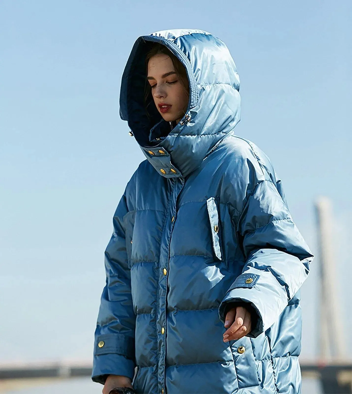 Carrie Oversized Hood Long Down Puffer Coat