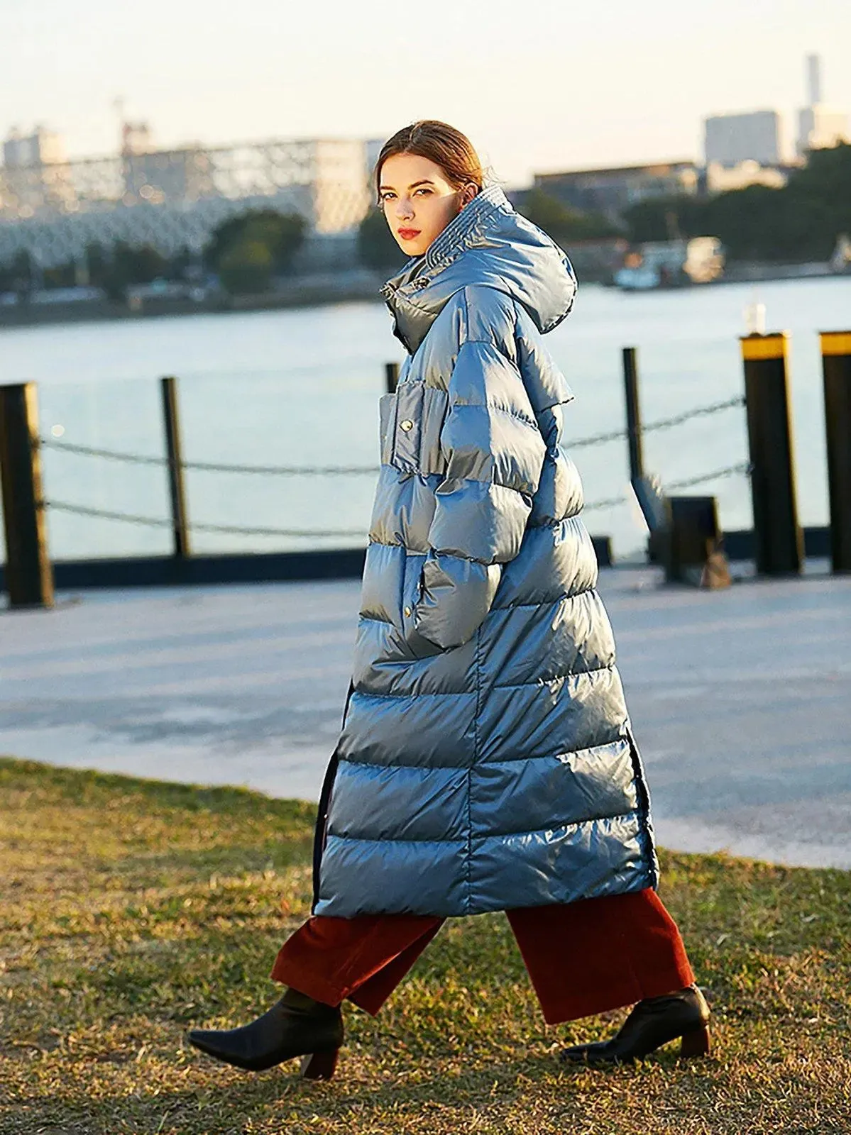 Carrie Oversized Hood Long Down Puffer Coat