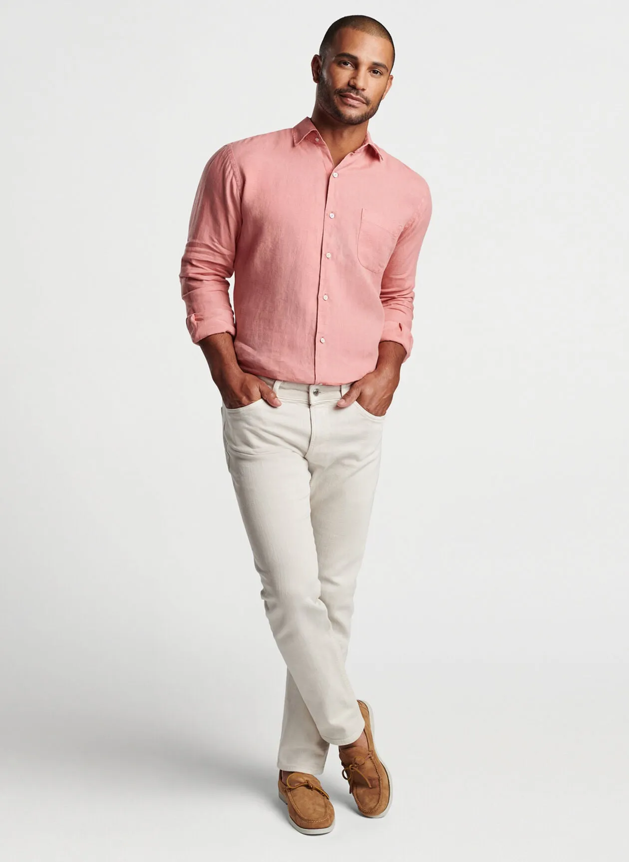 Coastal Garment Dyed Linen Sport Shirt