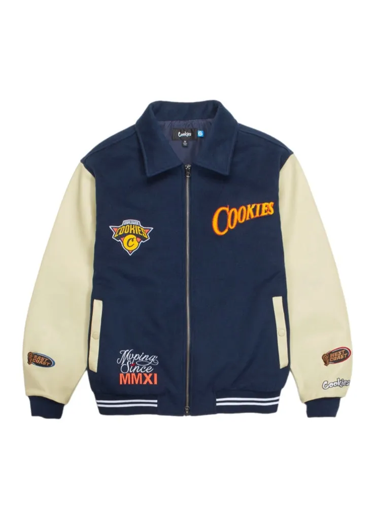 Cookies Full Clip Melton Wool Varsity Jacket CM241OLC02