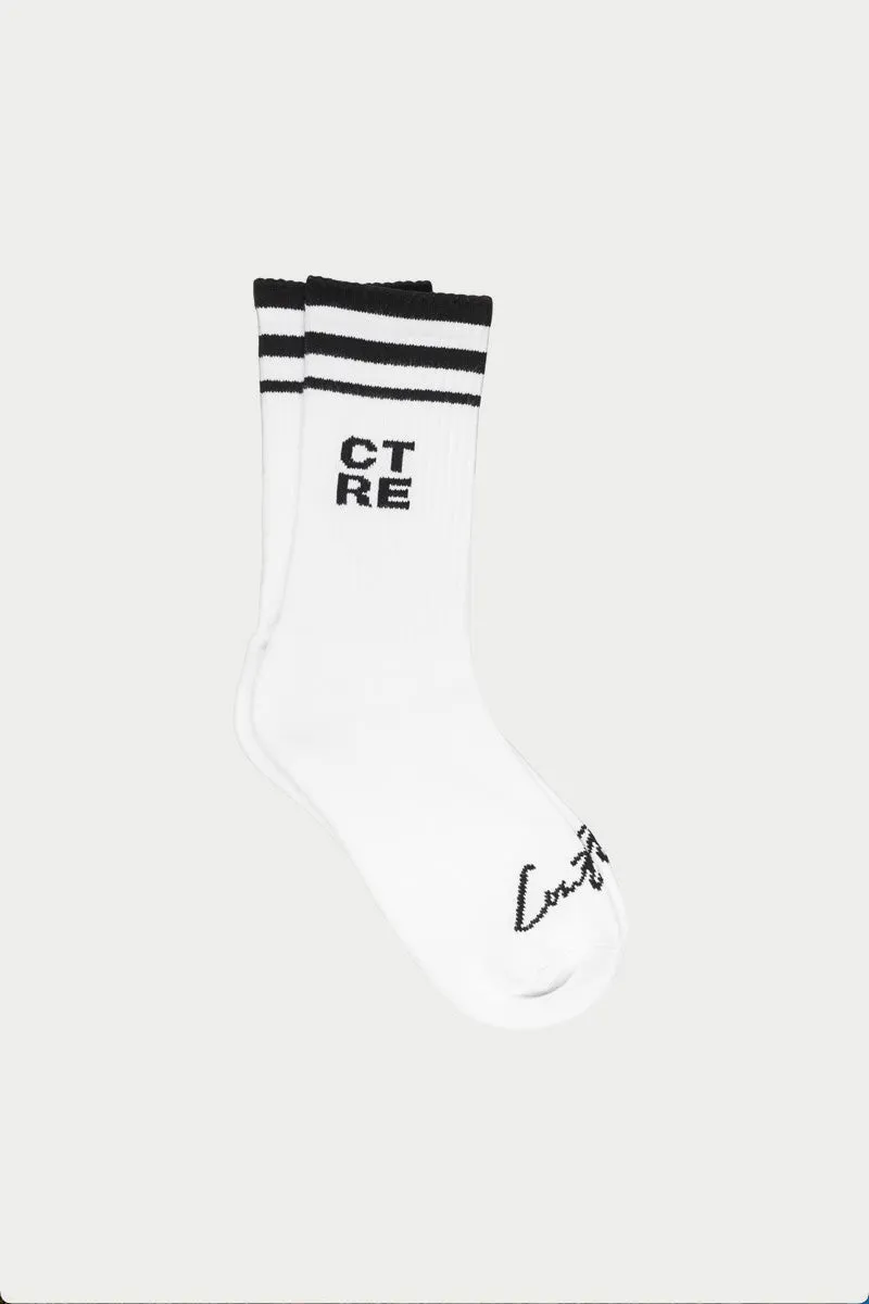 CTRE STRIPE SPORT SOCKS - WHITE