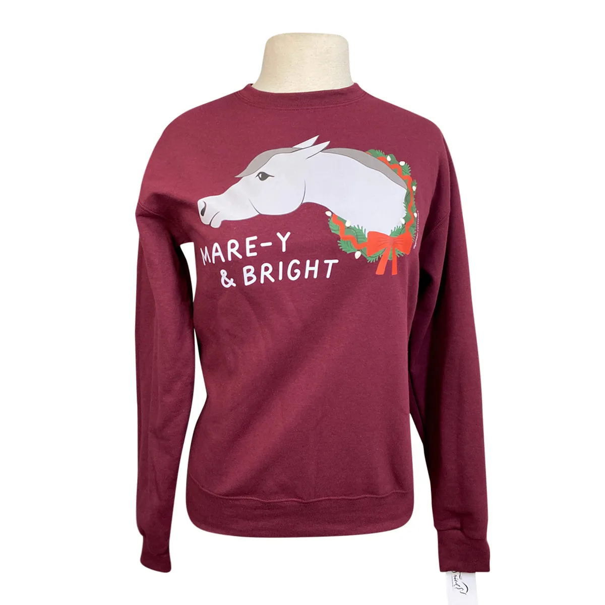 Dapplebay 'Mare-y & Bright' Sweatshirt in Mulled Wine/Grey - Women's Medium