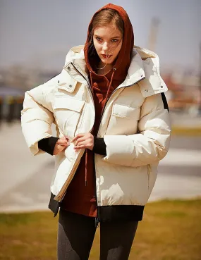 Esther Detachable Hood Zip Down Puffer Jacket