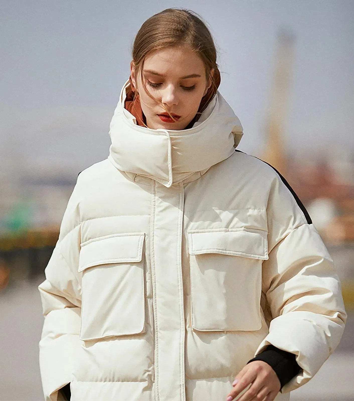 Esther Detachable Hood Zip Down Puffer Jacket