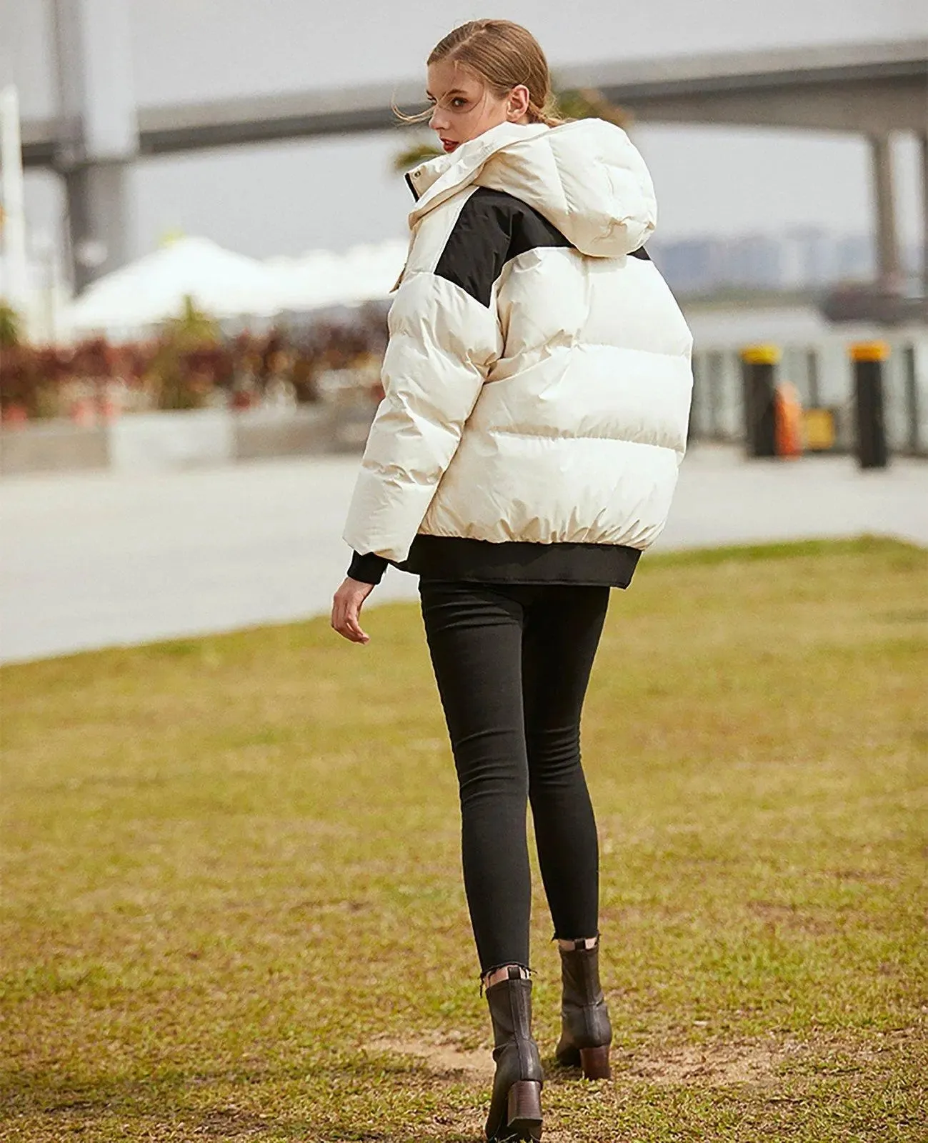 Esther Detachable Hood Zip Down Puffer Jacket