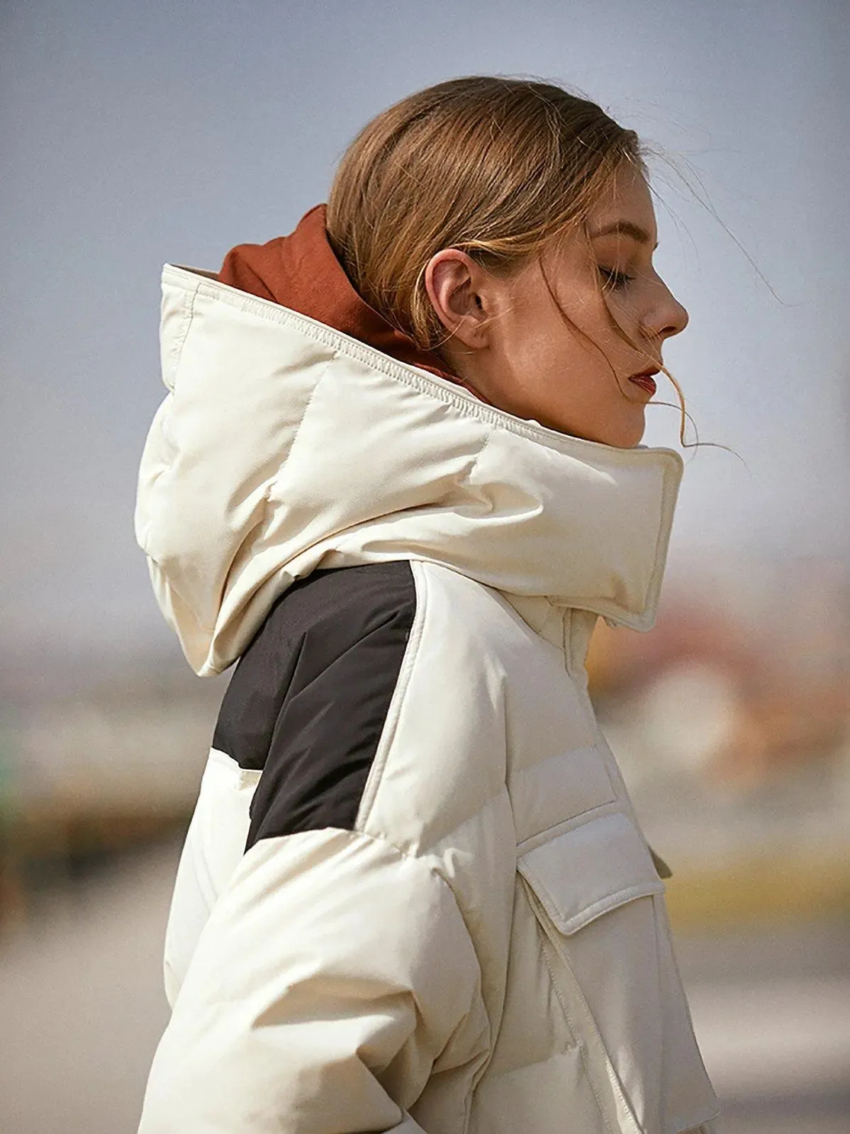 Esther Detachable Hood Zip Down Puffer Jacket