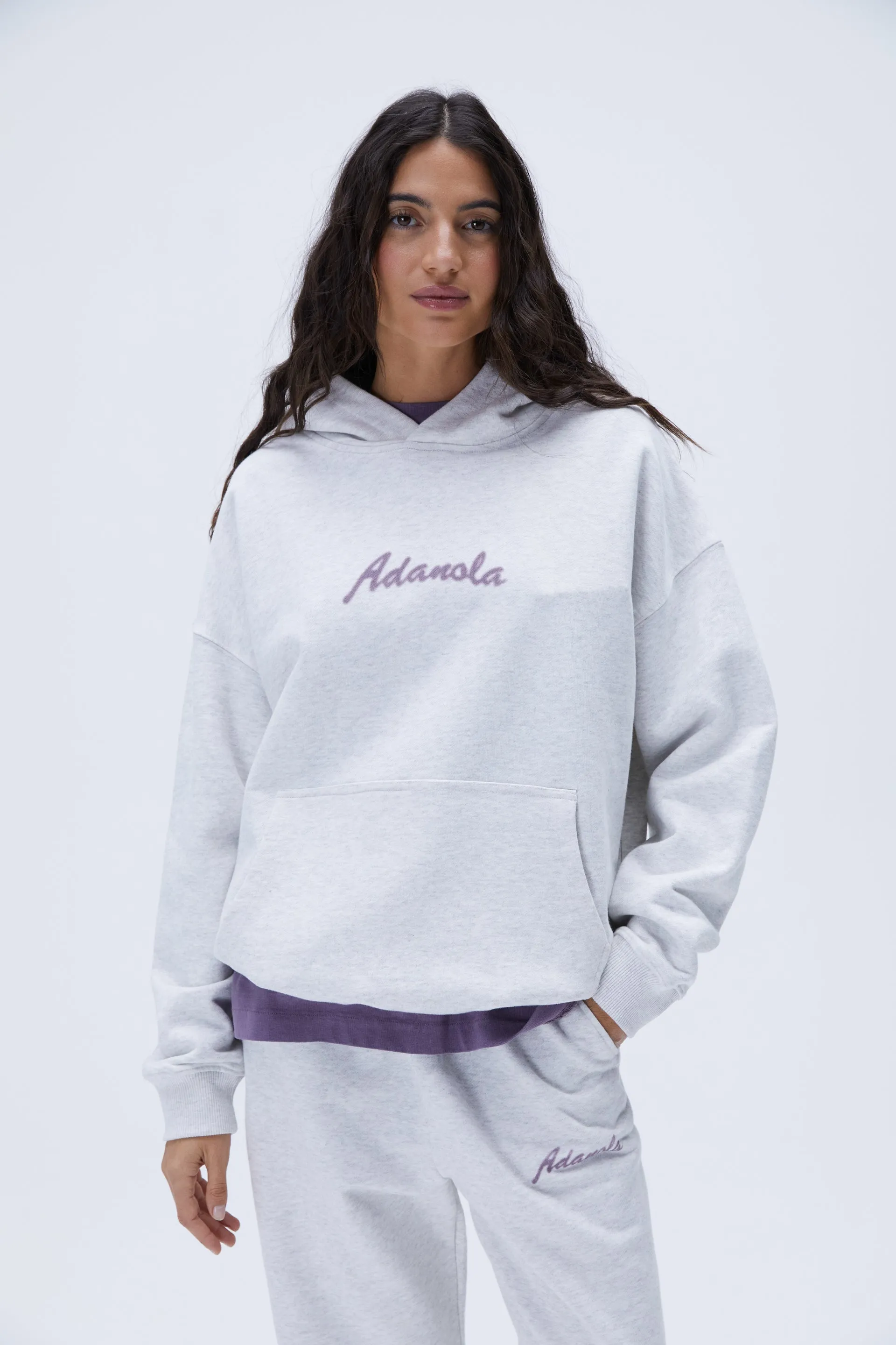 Freehand Oversized Hoodie -  Light Grey Melange