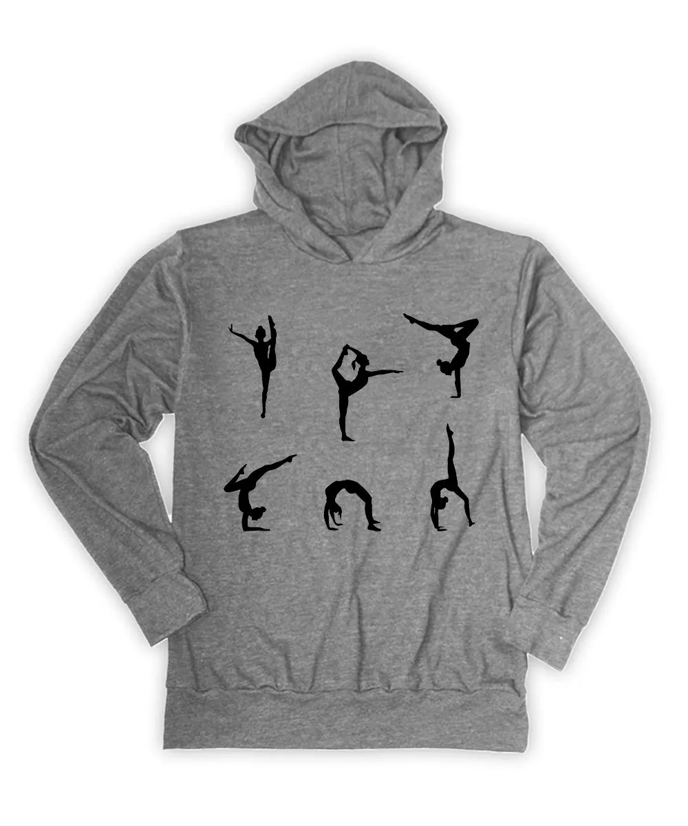 Heather Gray Gymnast Silhouette Lightweight Hoodie