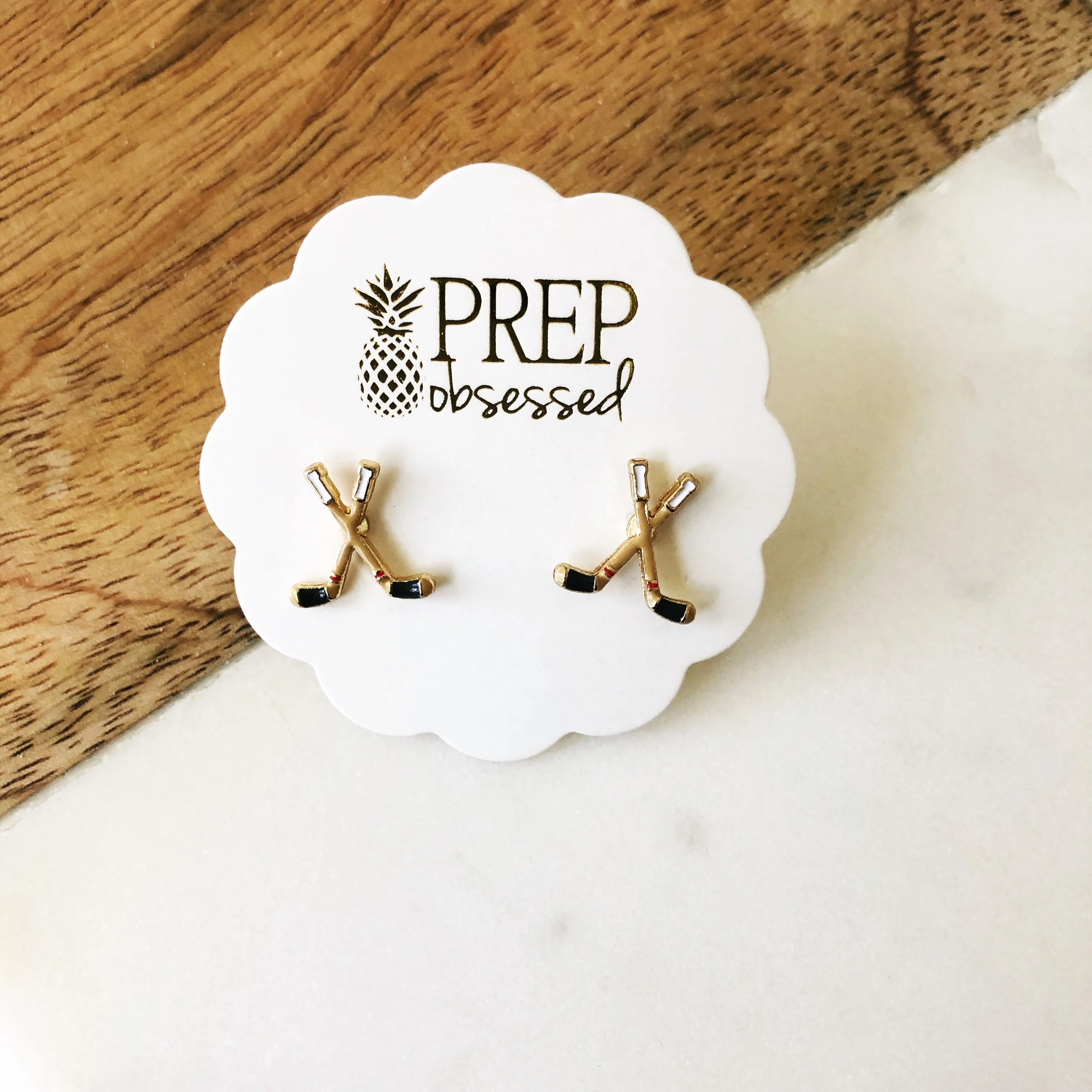 Hockey Signature Enamel Studs by Prep Obsessed