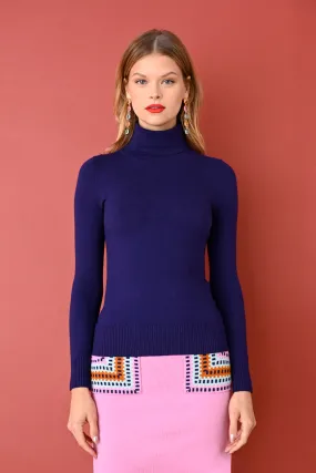 Indigo Blue EcoMerino Long Sleeve Turtleneck