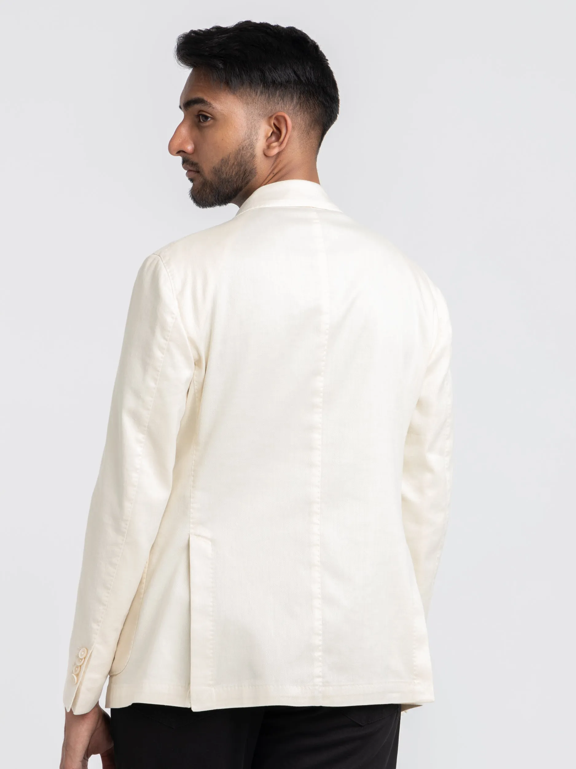 Ivory White Garment-Dyed Jack Sport Jacket