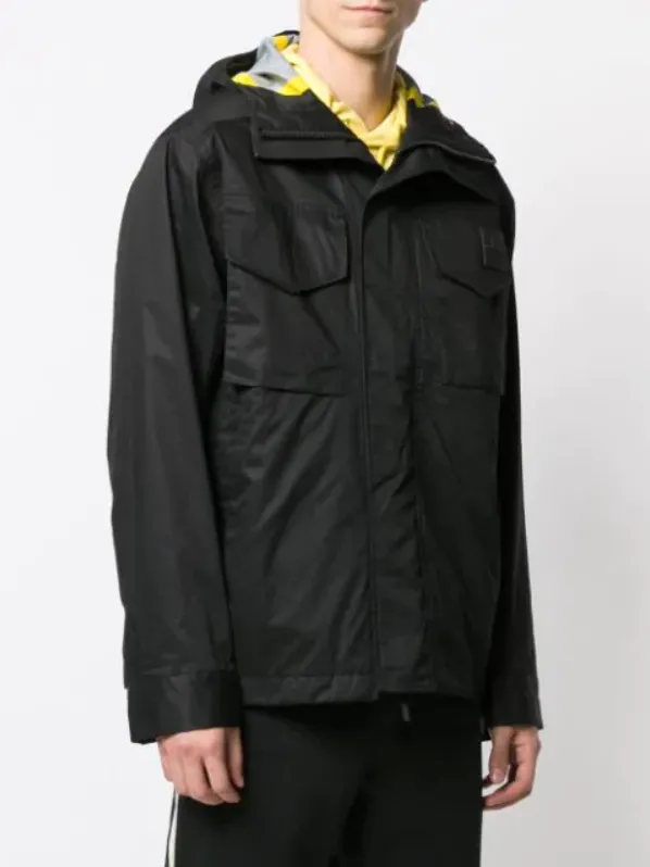 J.Lindeberg Mens Lane 3-Layer Technical Jacket - Black, Waterproof & Breathable Outdoor Coat