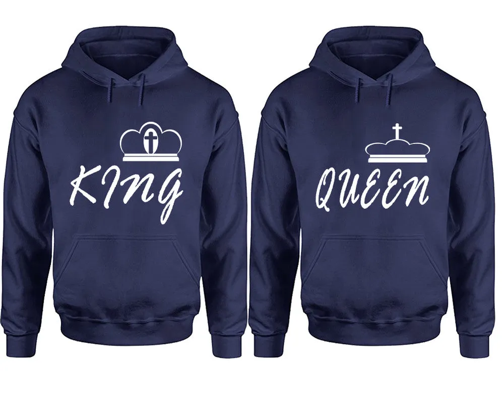 King Queen Couple Matching Pullover Hoodies