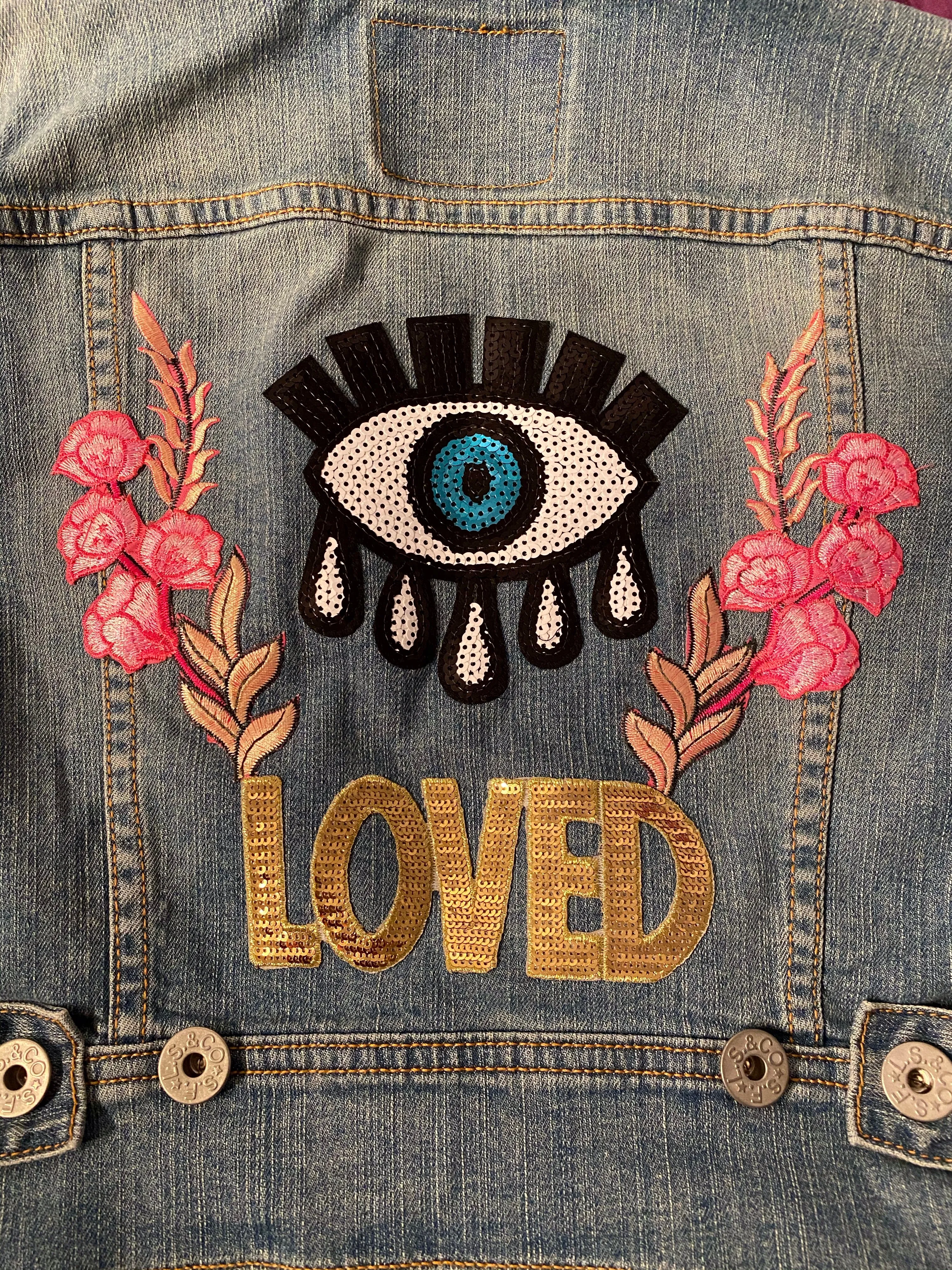 'Loved' Evil Eye Jean Jacket