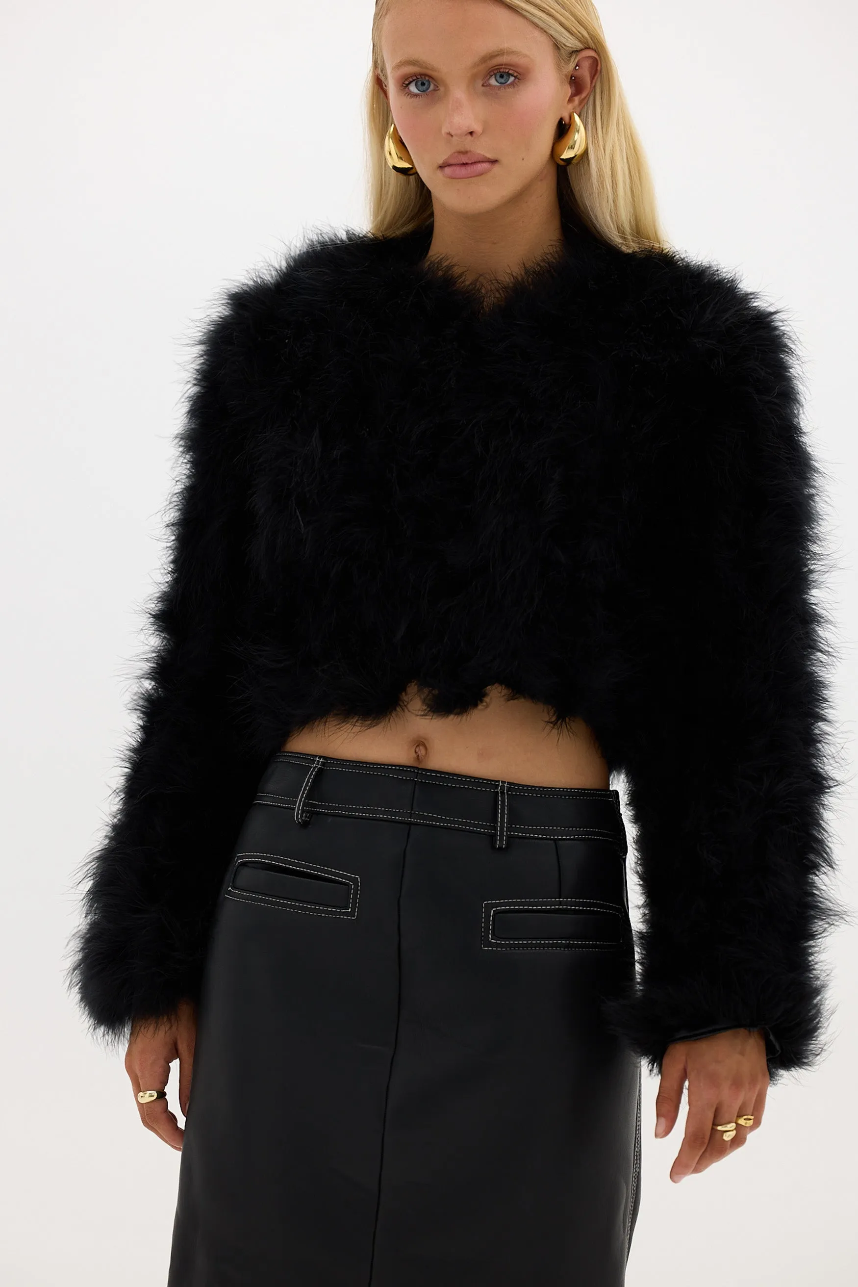 Manhattan Crop Jacket - Black