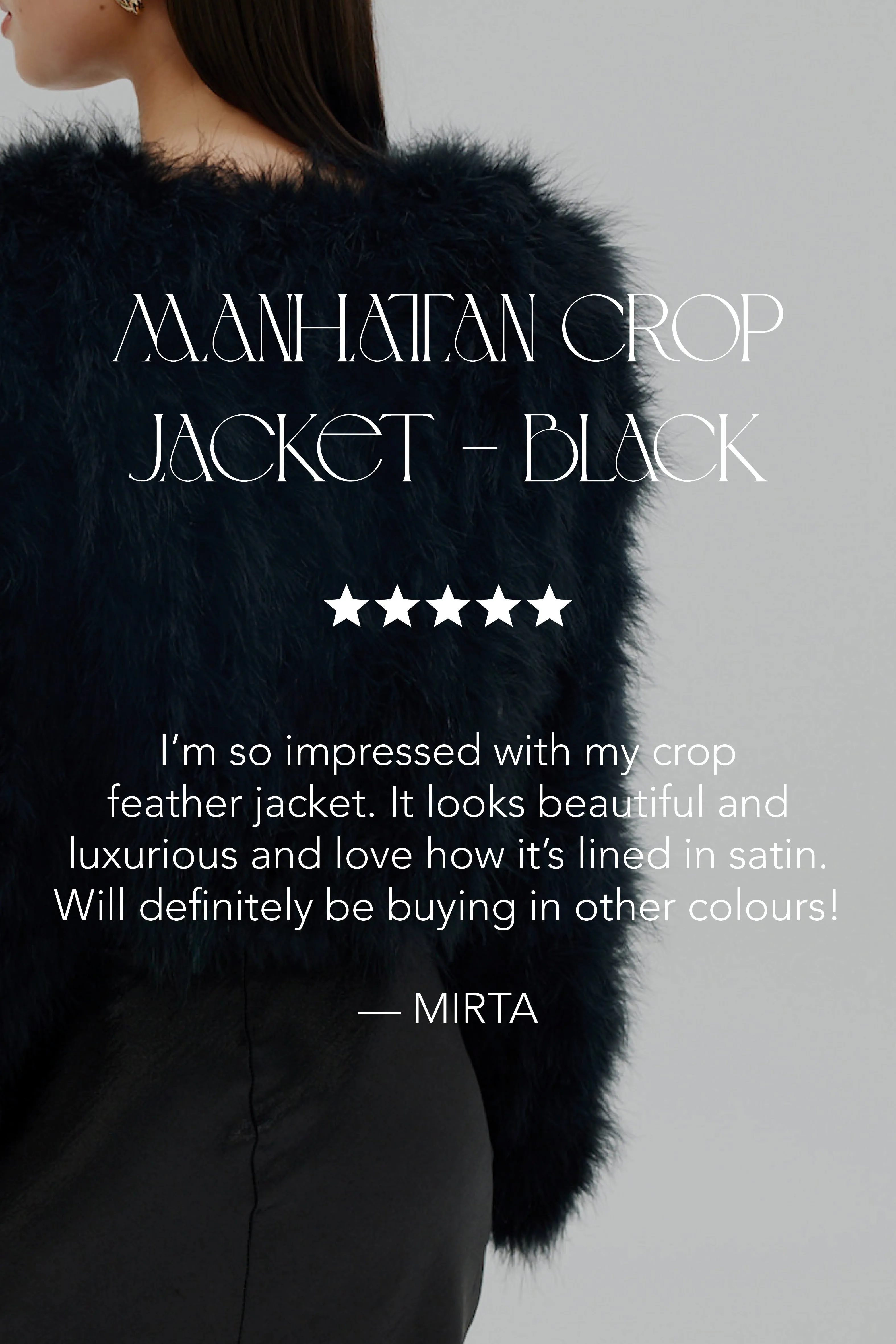 Manhattan Crop Jacket - Black