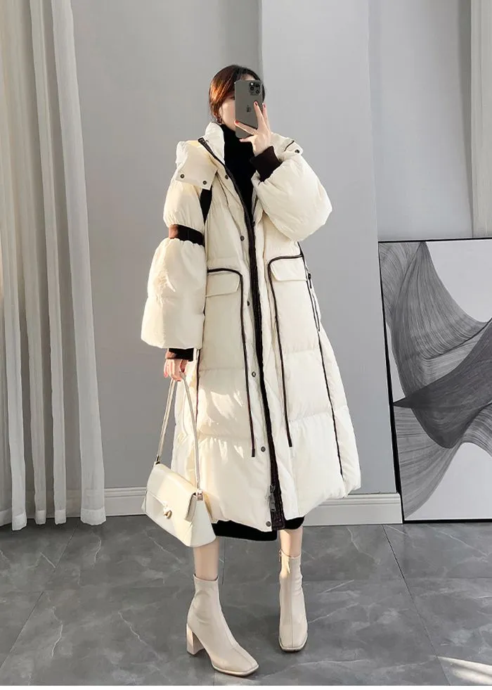 Melinda Hooded Lantern Sleeve Down Coat