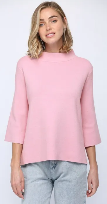 Mock Neck in Baby Pink