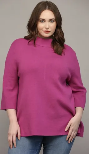 Mock Neck in Magenta - FINAL SALE