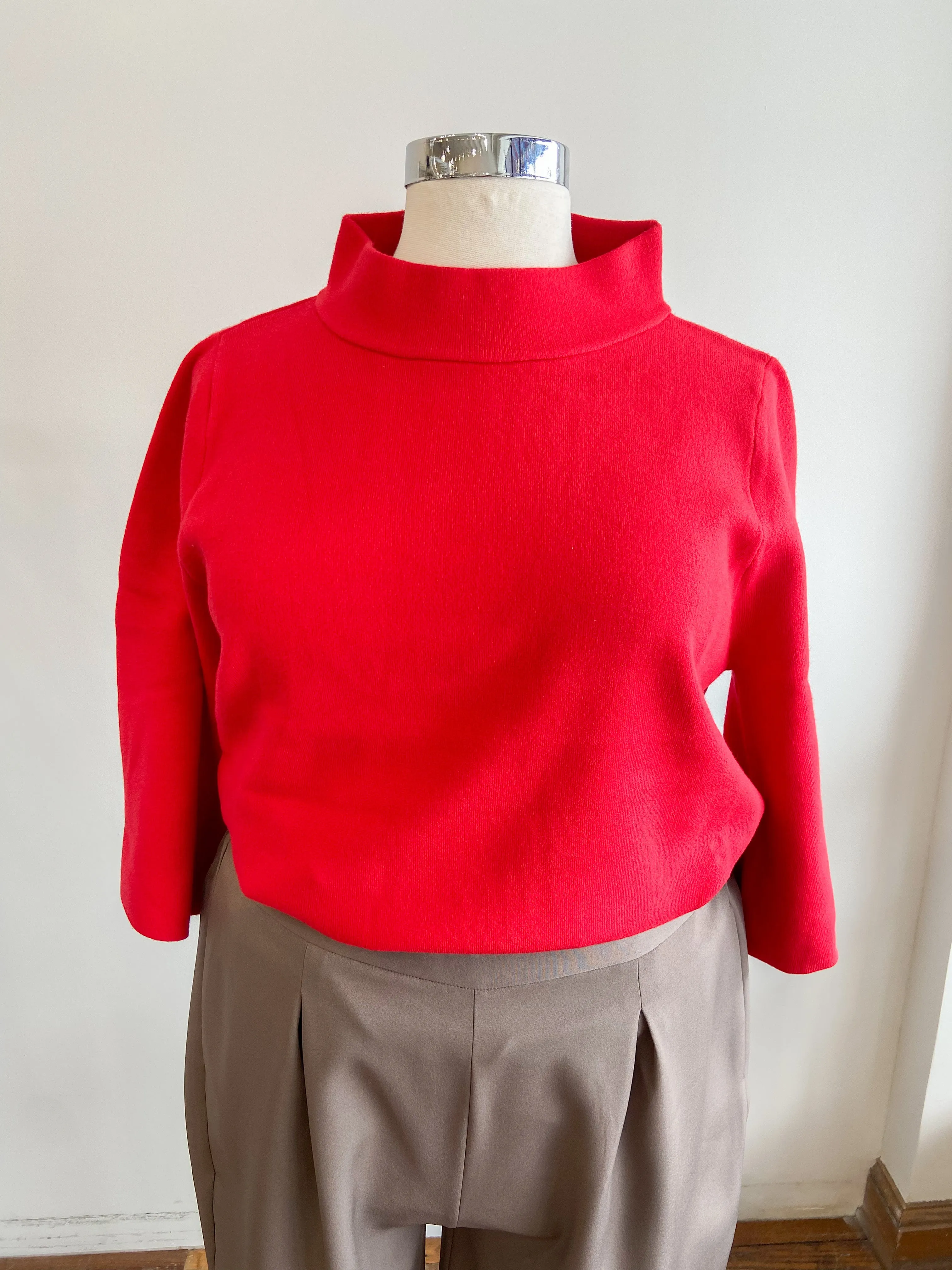 Mock Neck in Red - FINAL SALE