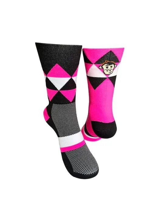 Monkey Sox Classic X7 Sport | Black & Pink