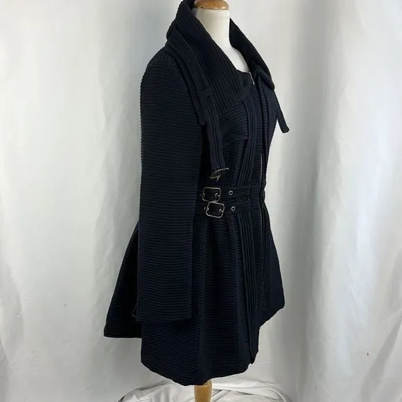 Nanette Lepore Navy 3/4 Jacket w Buckles