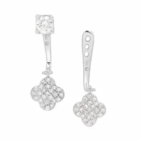 Pavé Diamond Clover Ear Jackets & Studs