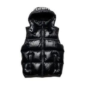 PURPLE BRAND P623 NYLON SNAP OFF HOOD PUFFER VEST