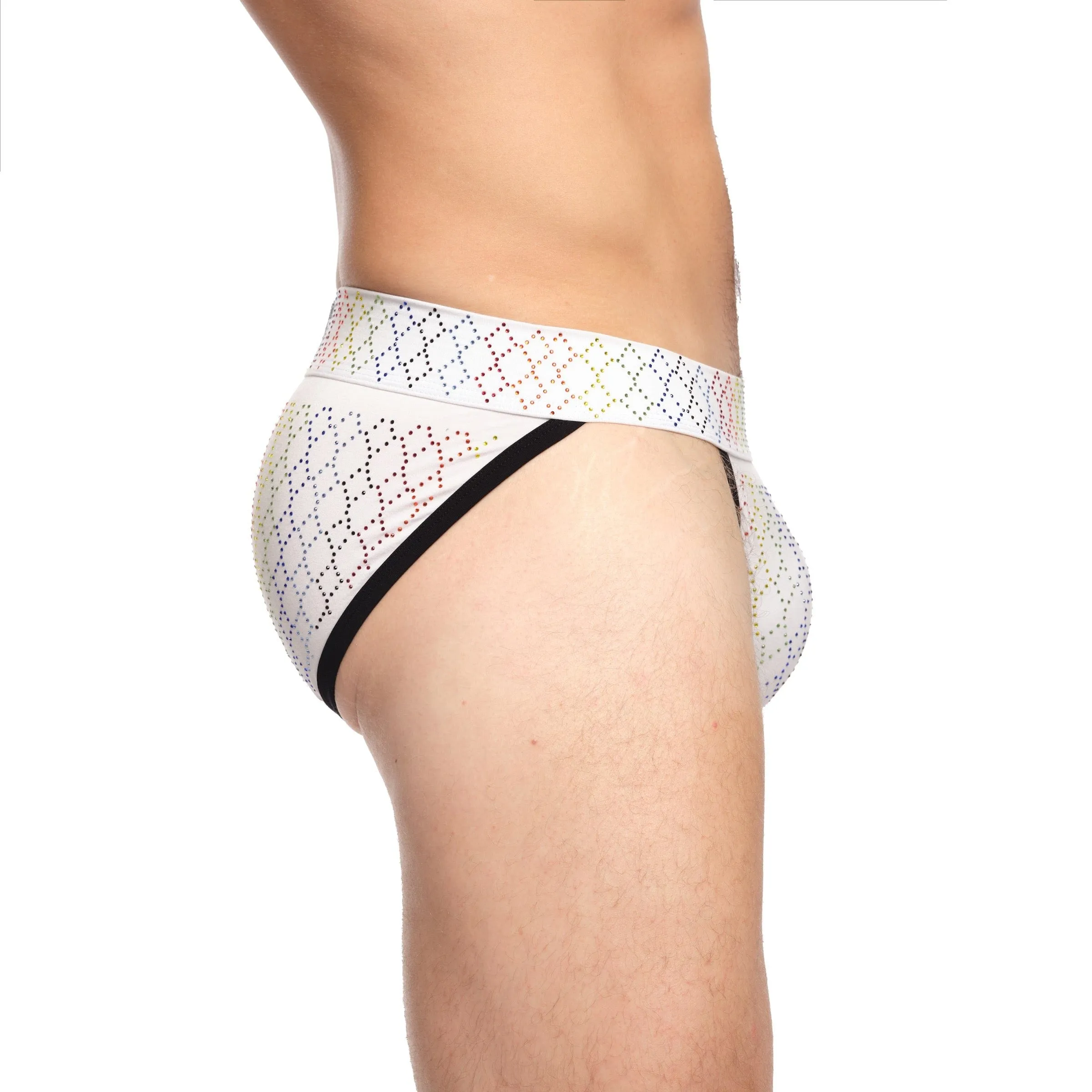 Rainbow Crystal Sport Brief White