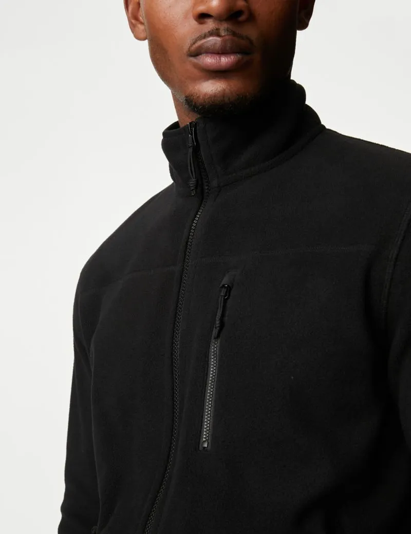 Recycled Fleece Zip Up Funnel Neck Jacket