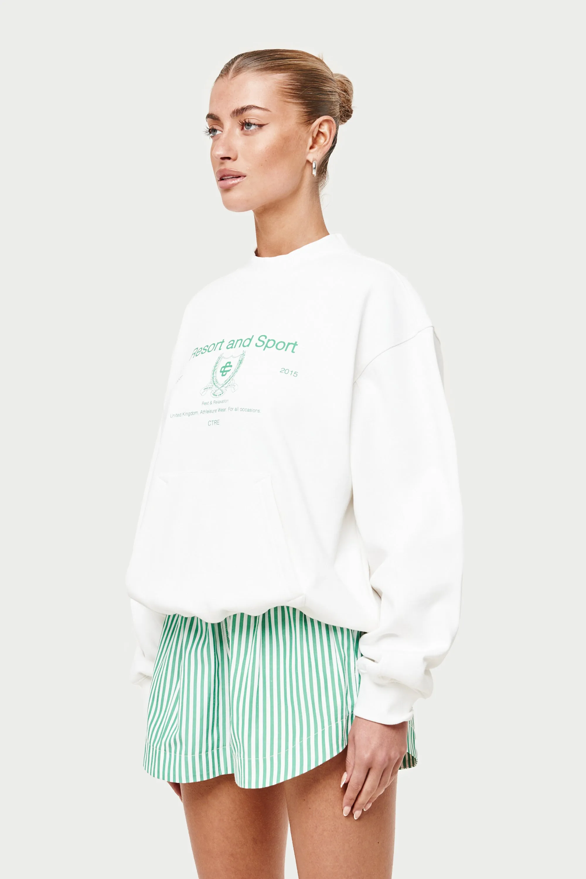 RESORT AND SPORT CREWNECK SWEATSHIRT - WHITE