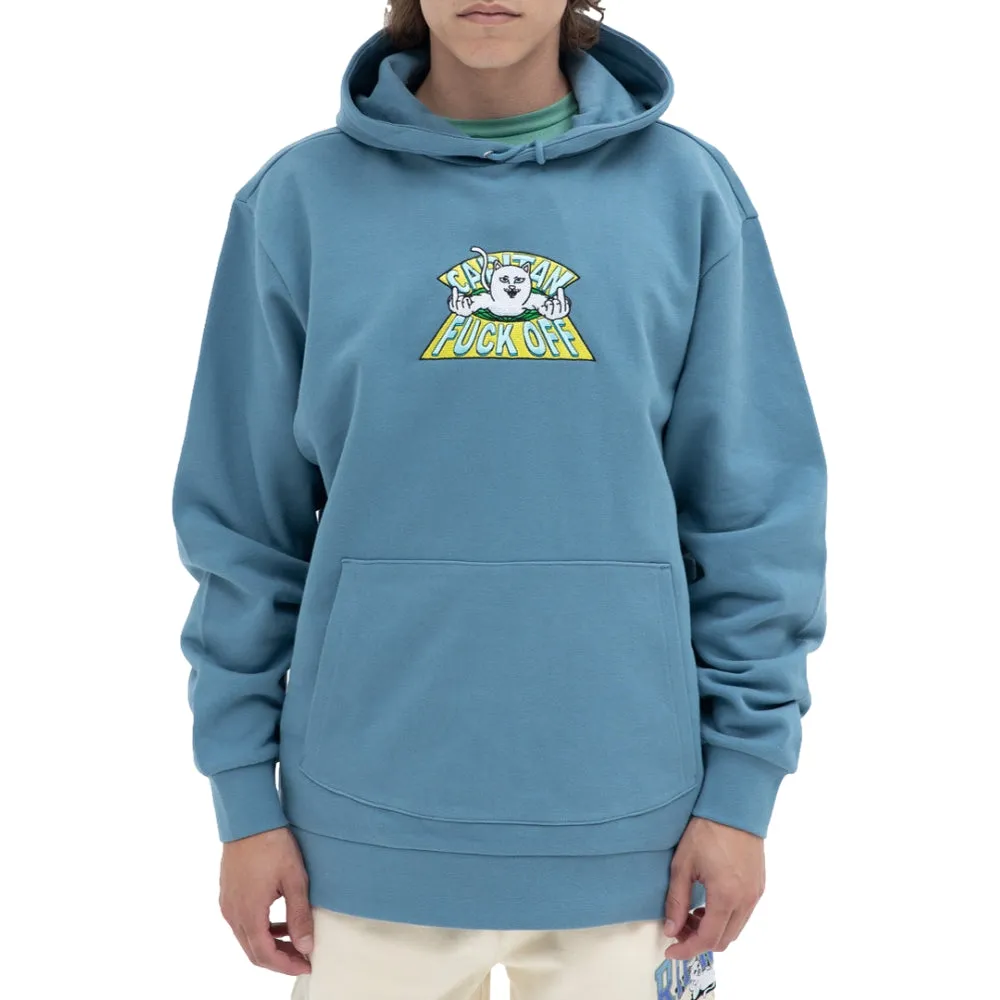 RIPNDIP CAPITAN FUCK OFF EMBROIDERED HOODIE-SLATE