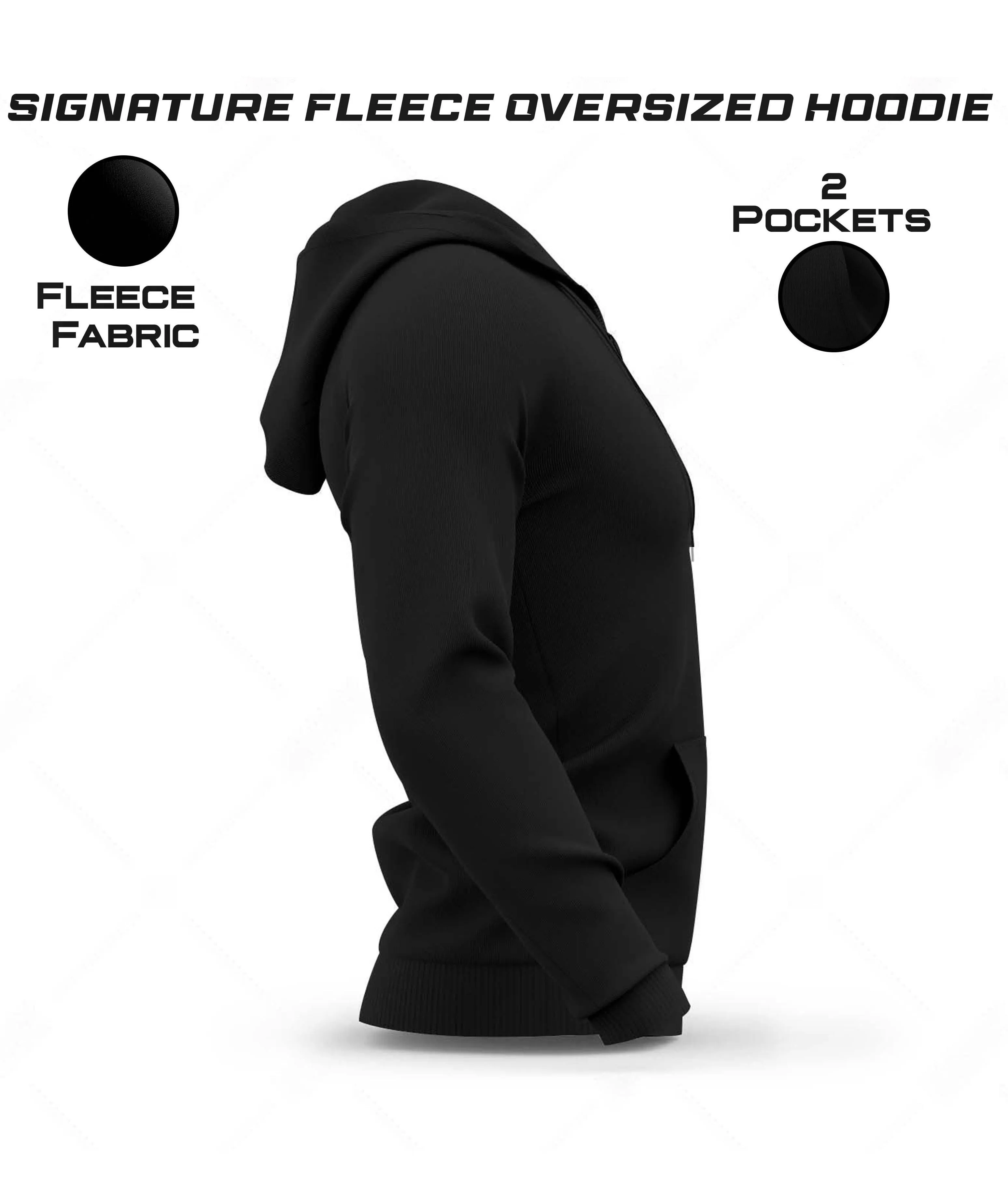 Signature Oversized GymX Hoodie: Jet Black